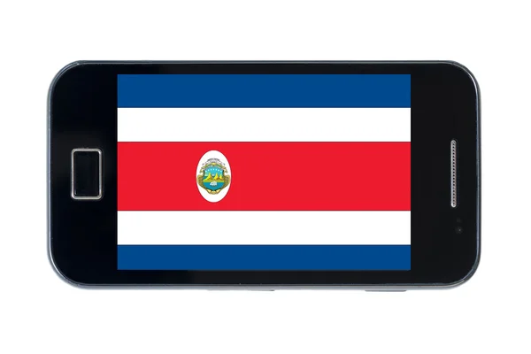 Bandiera nazionale smartphone di costarica — Foto Stock