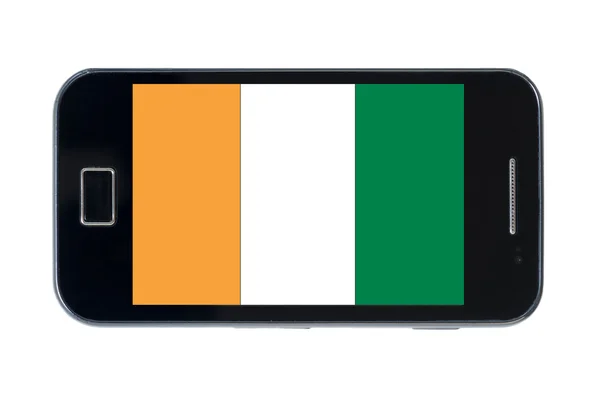 Smartphone národní vlajka cote ivore — Stock fotografie