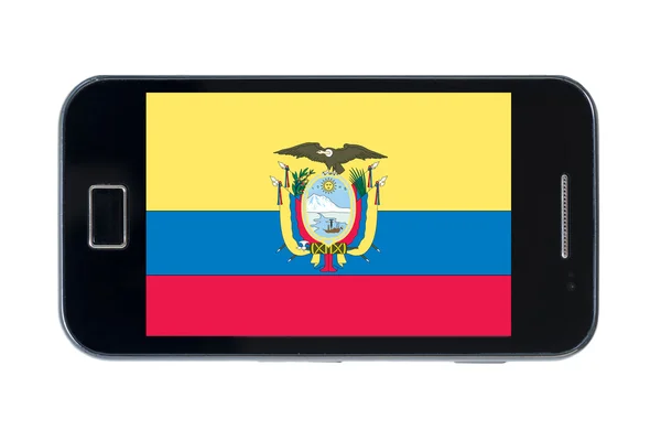 Flaga narodowa smartphone z Ekwadoru — Zdjęcie stockowe