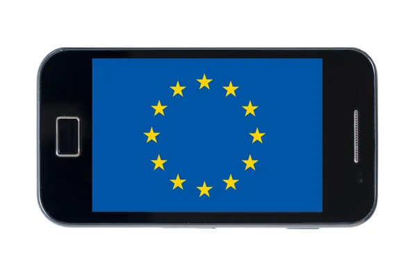 Smartphone nationale vlag van Europa — Stockfoto