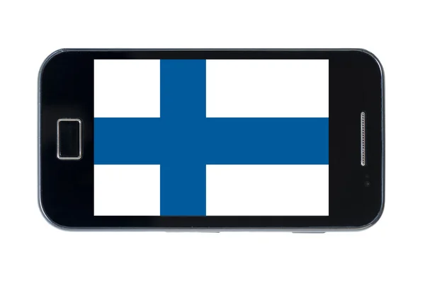 Smartphone national flag of finland — Stock Photo, Image