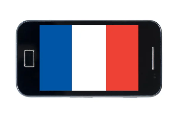 フランスの国旗はスマート フォン — ストック写真