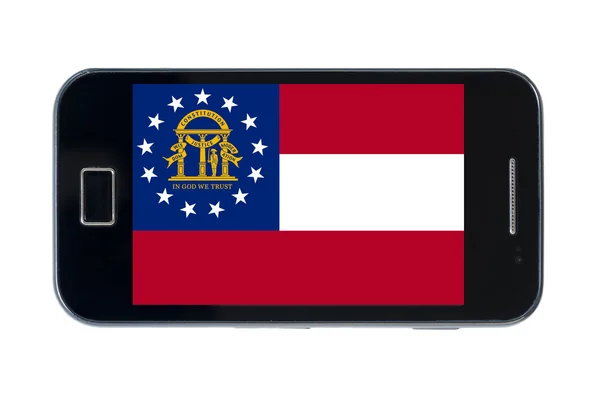Σημαία του smartphone της Αμερικανικής πολιτείας της γεωργίας — Φωτογραφία Αρχείου