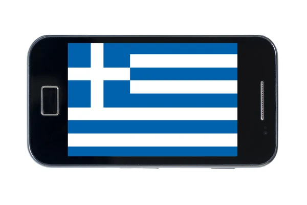 Smartphone εθνική σημαία της Ελλάδας — Φωτογραφία Αρχείου