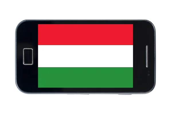 Smartphone nationale vlag van Hongarije — Stockfoto
