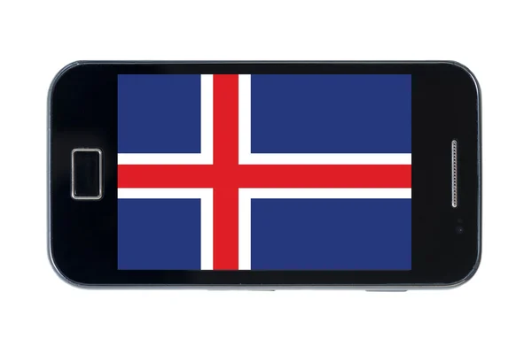 Smartphone drapeau national de l'iceland — Photo