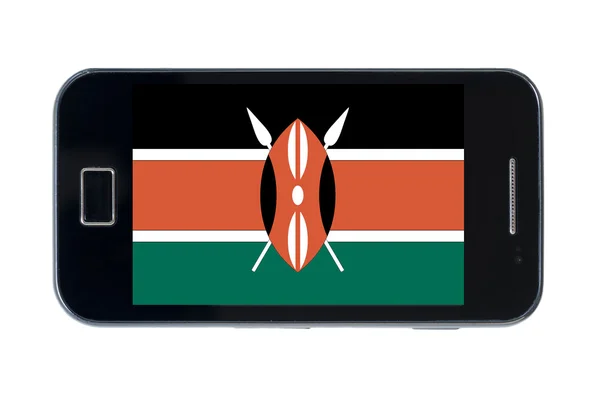 Smartphone nationella flagga i kenya — Stockfoto