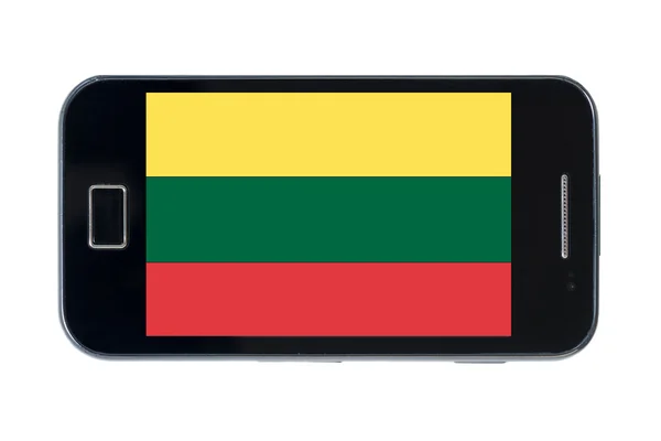 Smartphone nationale vlag van Litouwen — Stockfoto