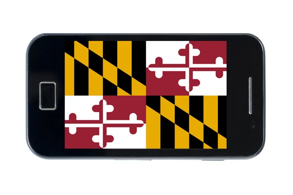 Amerikan maryland Devlet bayrağı Smartphone — Stok fotoğraf