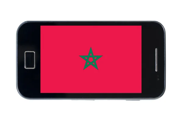 Smartphone státní vlajka Maroka — Stock fotografie