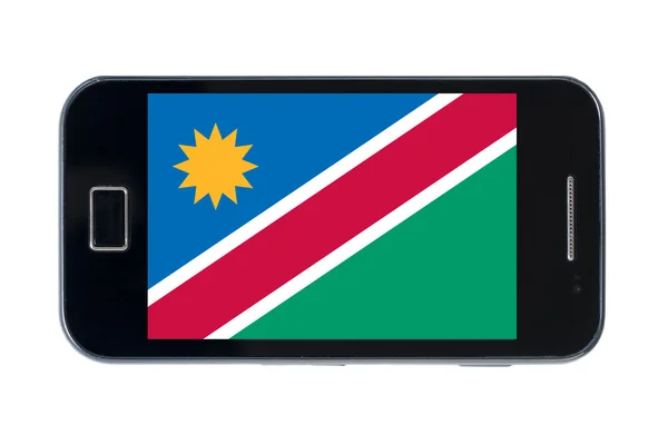 Smartphone national flag of namibia — Stock Photo, Image