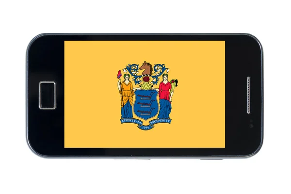 Bandeira do smartphone do estado americano de Nova Jersey — Fotografia de Stock