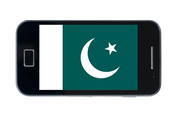 Smartphone national flag of pakistan — Stockfoto