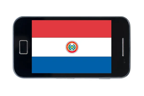 Smartphone bandera nacional de paraguay —  Fotos de Stock