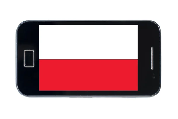 Smartphone national flag of poland — Stock Photo, Image