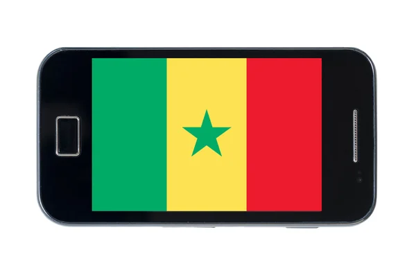 Smartphone nationale vlag van senegal — Stockfoto