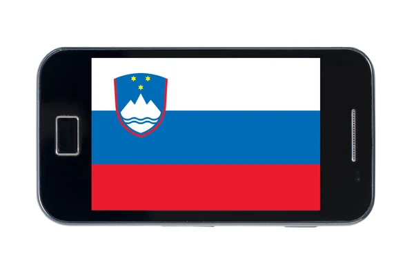 Bandiera nazionale dello smartphone della Slovenia — Foto Stock