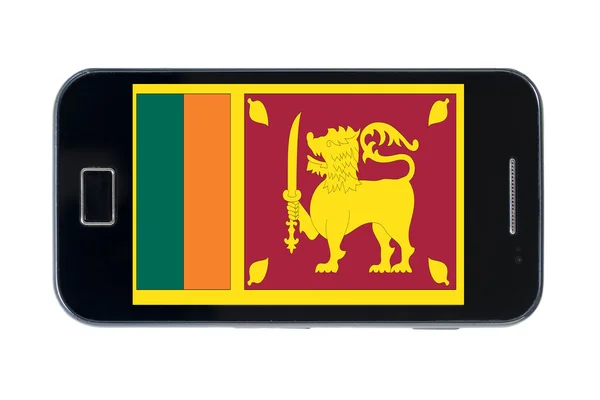Flaga narodowa smartphone z srilanka — Zdjęcie stockowe