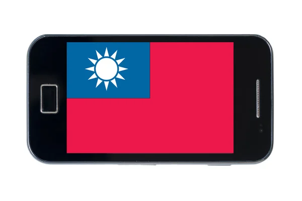 Smartphone nationalt flag taiwan - Stock-foto