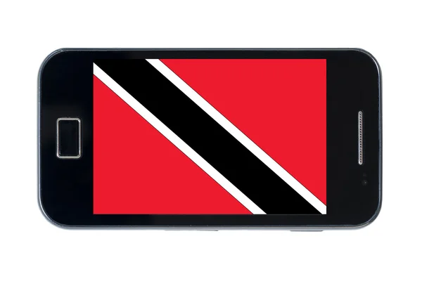 Smartphone εθνική σημαία του Τρινιντάντ Τομπάγκο — Φωτογραφία Αρχείου