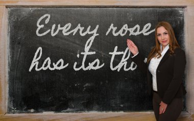 Her Gül gösterilen öğretmen onun thorn tahtaya vardır.