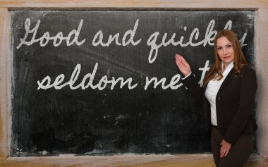 güzel ve hızlı bir şekilde nadiren gösterilen öğretmen tahtaya tanışın