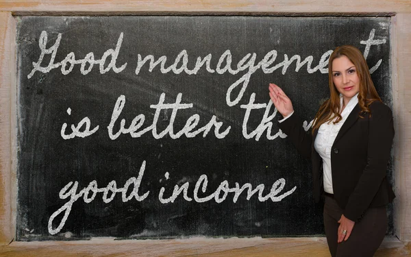 Lehrer mit gutem Management ist besser als gutes Einkommen — Stockfoto