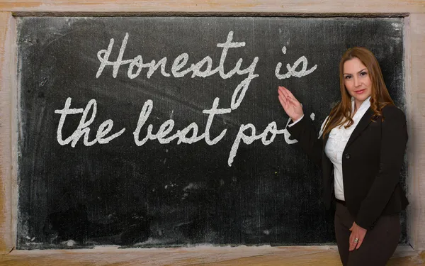 Leraar tonen eerlijkheid duurt het langst op blackboard — Stockfoto