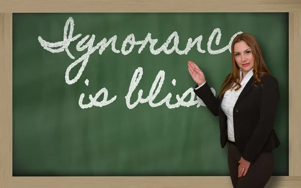 Unwissenheit des Lehrers ist Glückseligkeit an der Tafel — Stockfoto