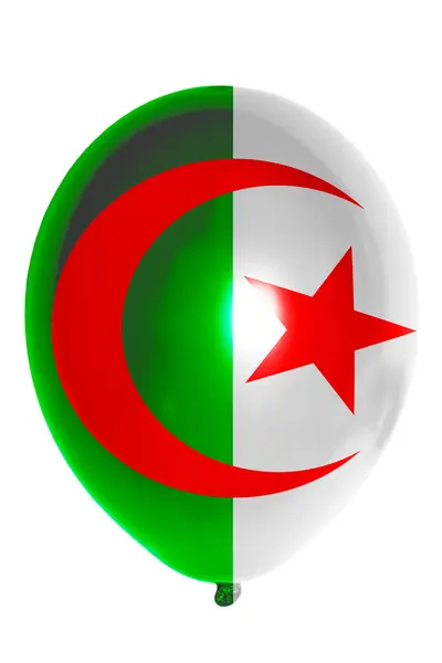 Balloon colored in national flag of algeria — Stock Photo, Image