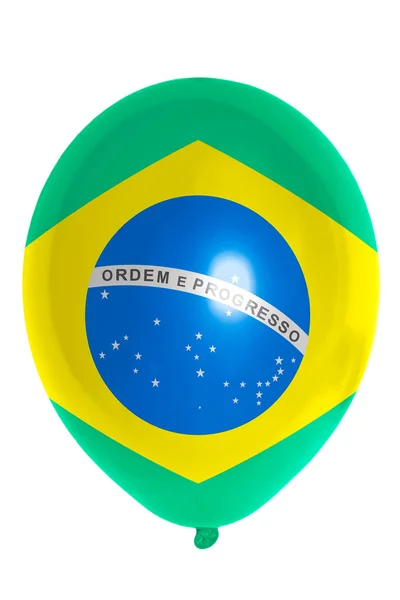 Воздушный шар, раскрашенный в национальный флаг Бразилии — стоковое фото
