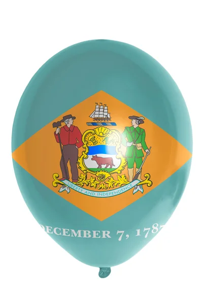 Balloon colored in flag of american state of delaware — Stock Photo, Image