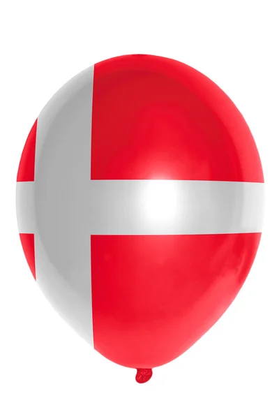 Luftballon in der dänischen Nationalflagge — Stockfoto