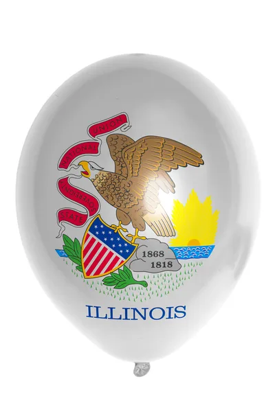 Illinois Amerikan Devlet bayrağı renkli balon — Stok fotoğraf