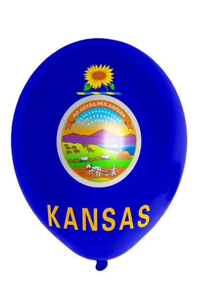 Balloon colored in flag of american state of kansas — Stock Photo, Image