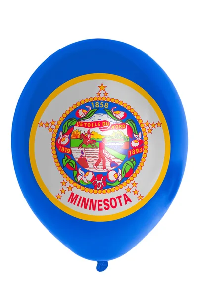 Balão colorido na bandeira do estado americano de minnesota — Fotografia de Stock