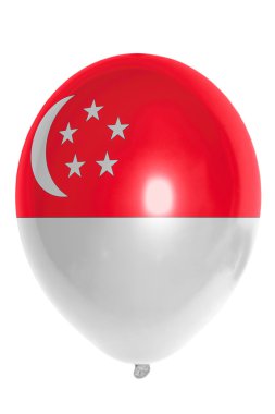 Singapur ulusal bayrak renkli balon