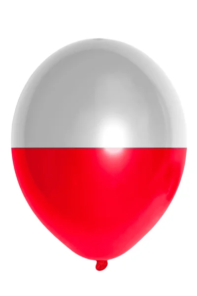 Balloon colored in national flag of poland — Stock Photo, Image