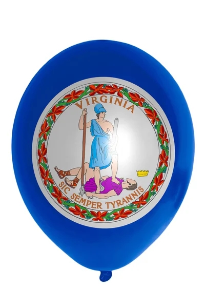 Balão colorido na bandeira do estado americano de virgínia — Fotografia de Stock