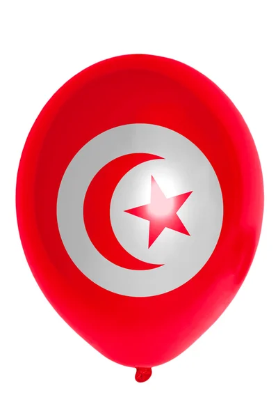 Воздушный шар, раскрашенный в национальный флаг Туниса — стоковое фото