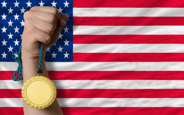 altın madalya için spor ve Amerika'nın ulusal bayrak