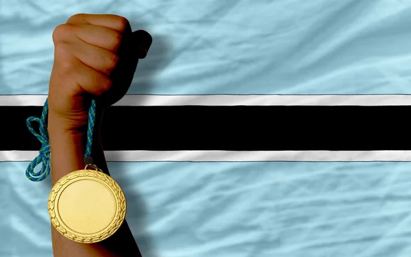 Gouden medaille voor sport en nationale vlag van botswana — Stockfoto