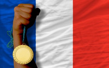 altın madalya için spor ve Fransa'nın ulusal bayrak