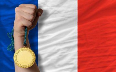 altın madalya için spor ve Fransa'nın ulusal bayrak