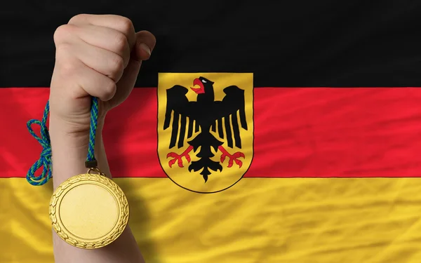 스포츠와 독일의 국기에 대 한 골드 메달 — 스톡 사진