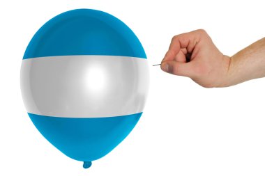 el Salvador Milli bayrak renkli balon patlama