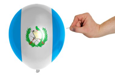 guatemala ulusal bayrak içinde renkli balon patlama