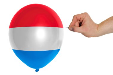 Hollanda ulusal bayrak içinde renkli balon patlama