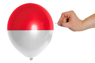 Endonezya ulusal bayrak içinde renkli balon patlama