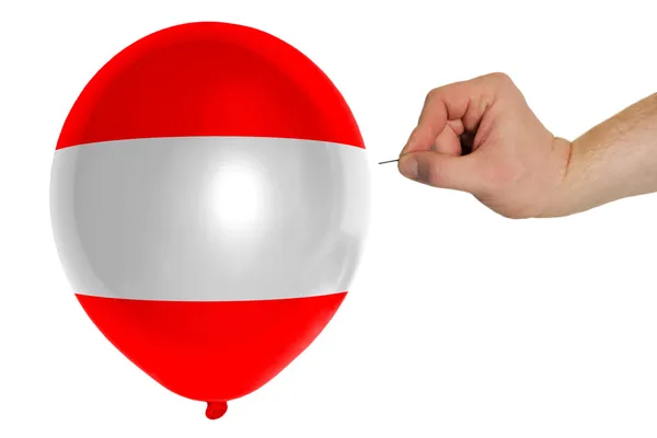 Ballon éclatant coloré dans le drapeau national de l'Autriche — Photo